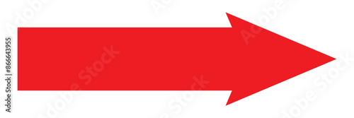 Horizontal long Red straight arrow icon eps10