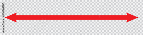 Long arrows icon. Vector of trendy long arrow left and right in flat style. Red arrow vector illustration.  Red pointer, direction, position symbol and double arrow icon isolated. eps 10
