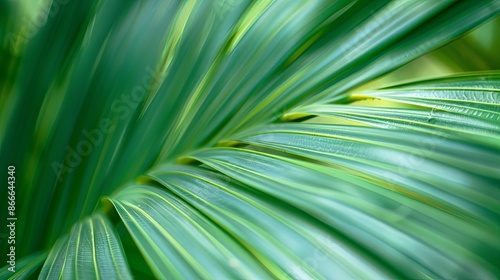 Green tropical plant close-up