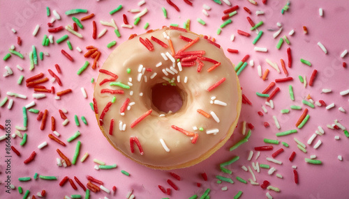 donut with sprinkles photo