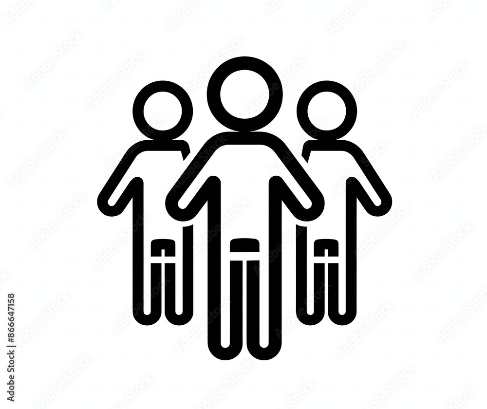 black and white icon of an outline of people in groups black and white icon of an outline of people in groups