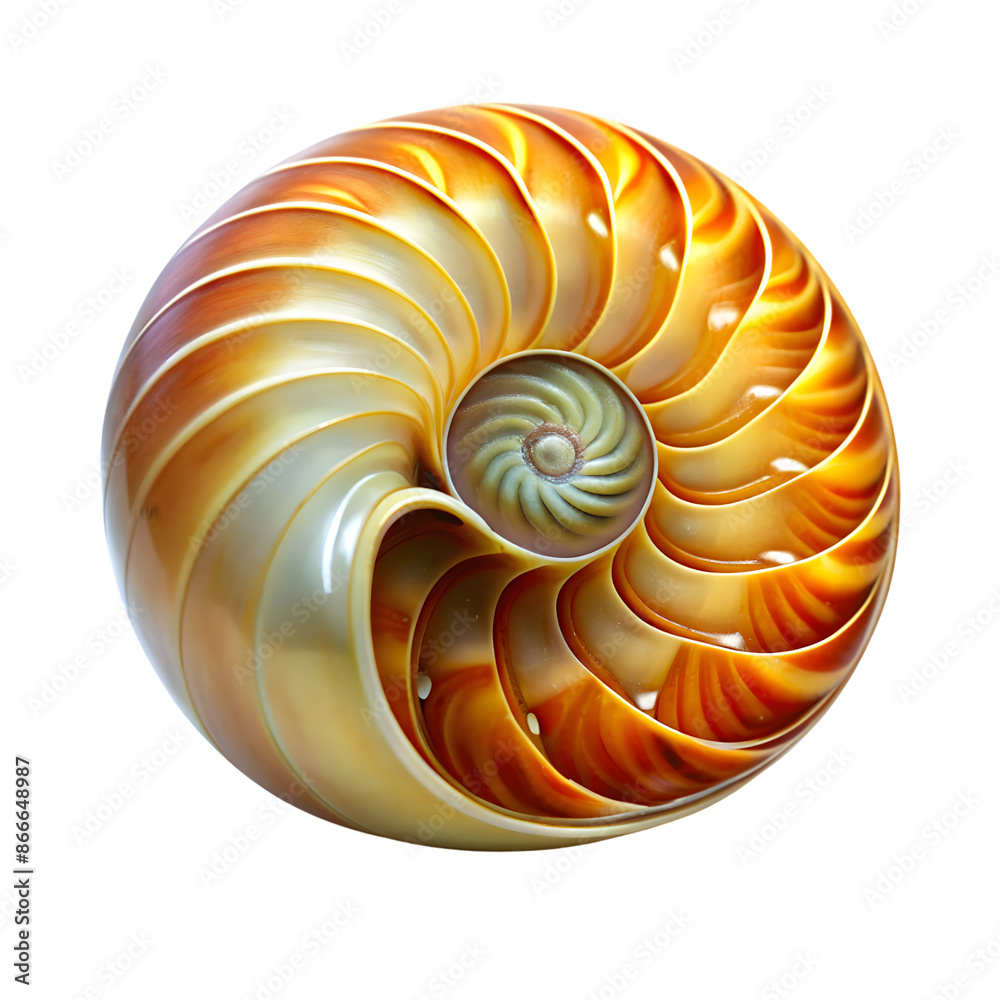 Close-up of a Vibrant Nautilus Shell