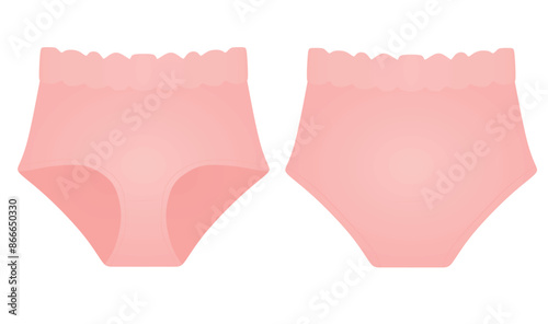 Pink  female panties knickers. vector
