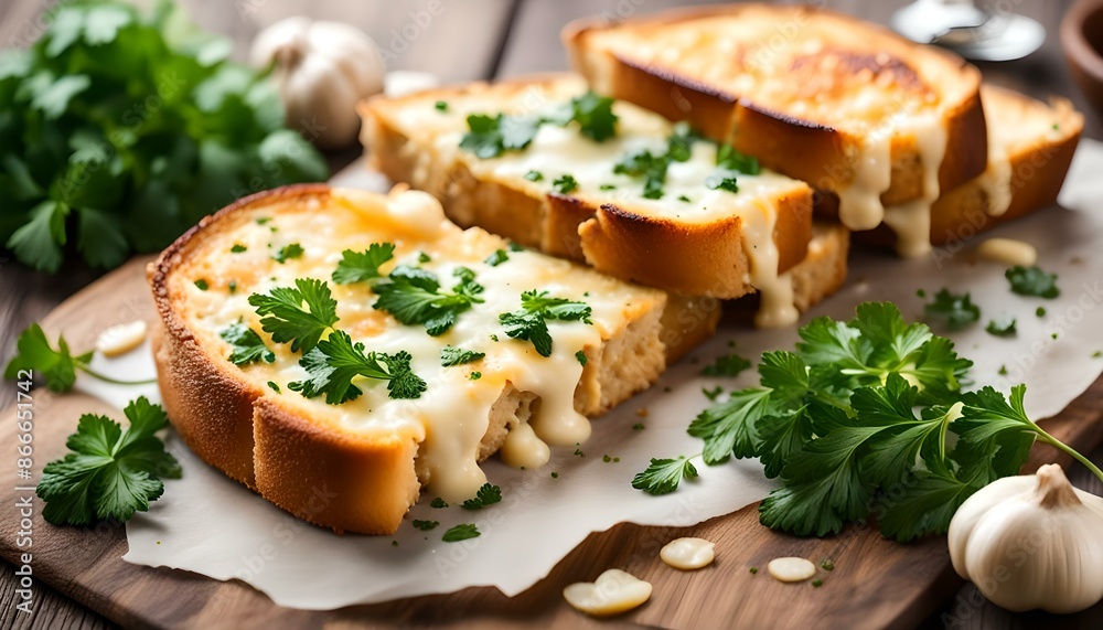 Toasted Cheese and Garlic Bread with Parsley
Toasted Cheese and Garlic Bread with Parsley