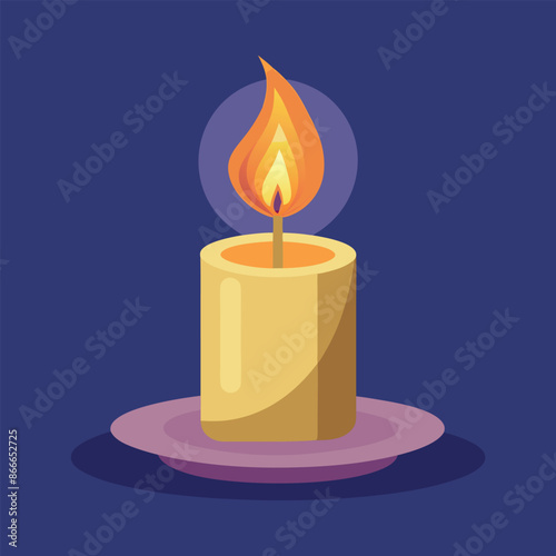 Realistic vector image of a burning candle
