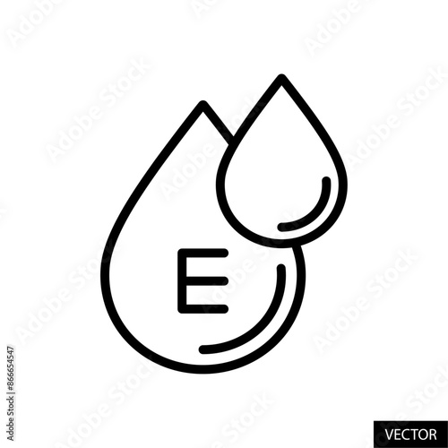 Vitamin E vector icon in line style design for website, app, UI, isolated on white background. Editable stroke. Vector illustration.