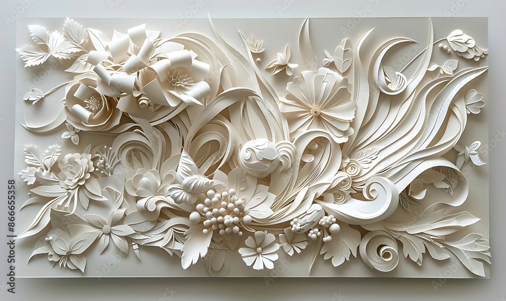 Paper Cut Craft Notepad Intricate Paper Notes and Doodles, 3D Effect Paper Cut Craft Notepad Intricate Paper Notes and Doodles, 3D Effect