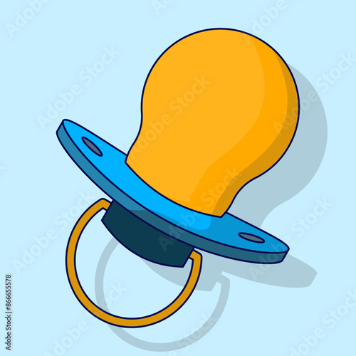 Baby pacifier icon concept, newborn child vector illustration on isolated background. Cute rubber pacifiers or pacifiers, newborn care accessories, comforter dolls to soothe babies.