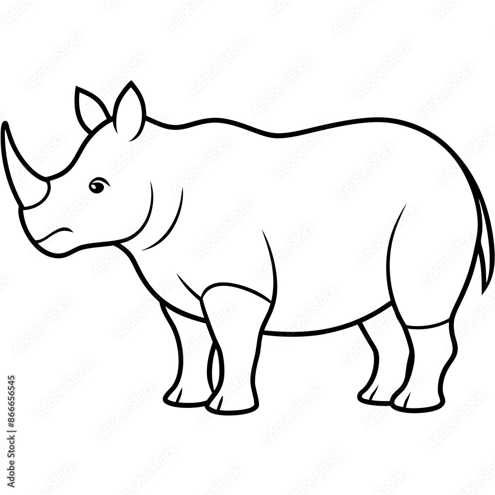 rhino line art vector illustration rhino line art vector illustration