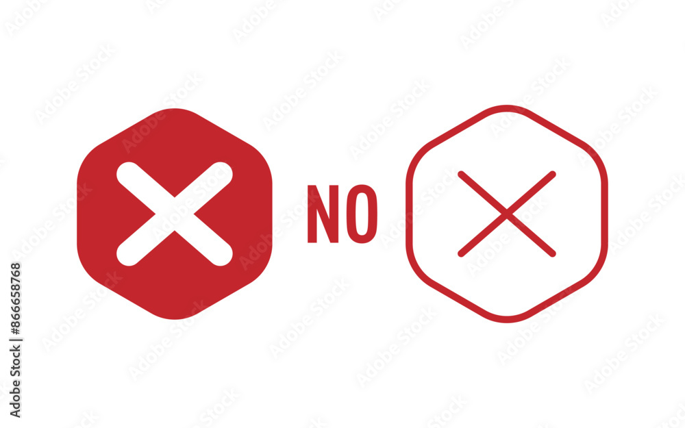Fototapeta premium Wrong or No sign vector illustration.