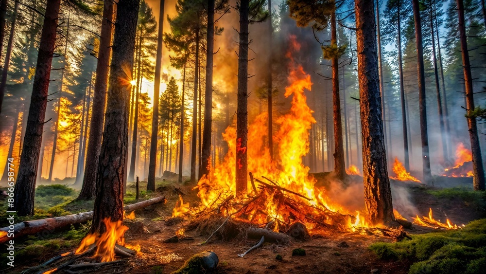 fire in a forest fire in a forest