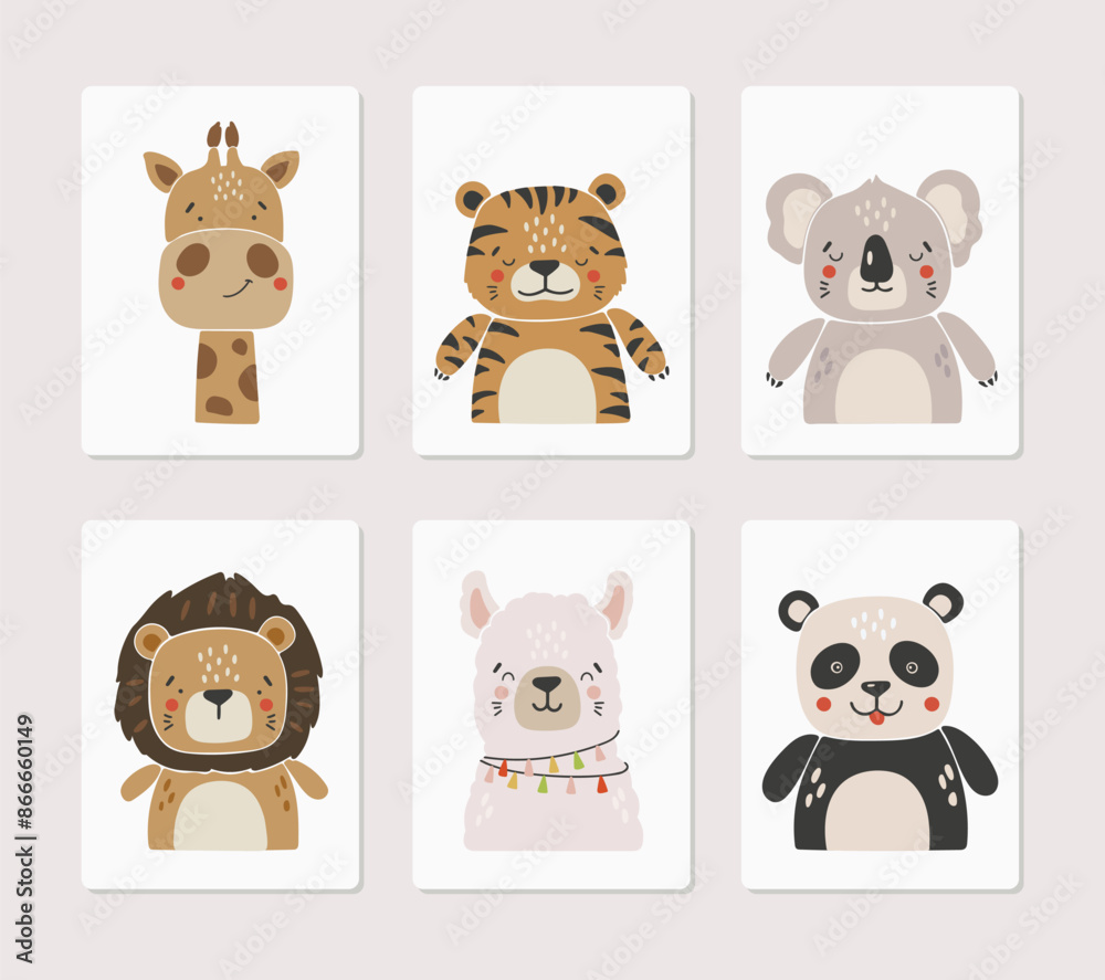 Safari animals vector, Abstract baby animals vector, cute animals isolated, adorable safari animals, kids vector illustration Safari animals vector, Abstract baby animals vector, cute animals isolated, adorable safari animals, kids vector illustration