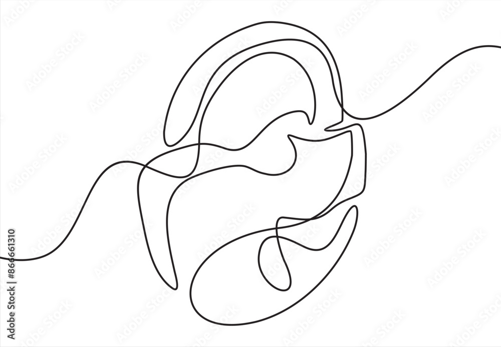 Fotografie Continuous line drawing of padlock