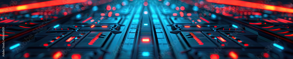 Abstract digital tunnel with blue glowing lines. Abstract digital tunnel with blue glowing lines.