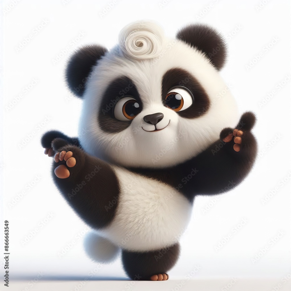 A panda doing kungfu pose A panda doing kungfu pose