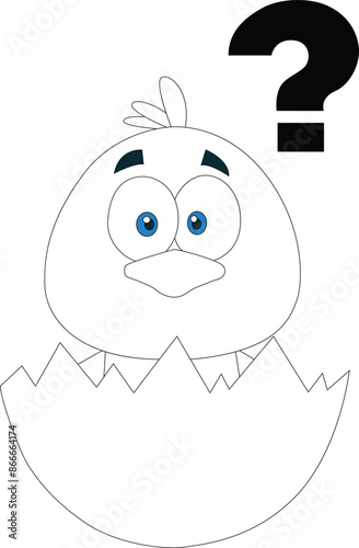 Cute bird coloring page for kids