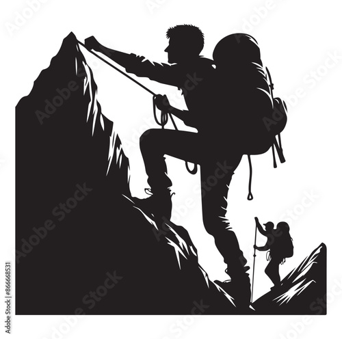 mountain climbing vector