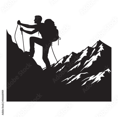 mountain climbing vector