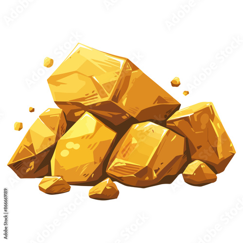 Nuggets of gold from the gold mine. Rolling stones of gold