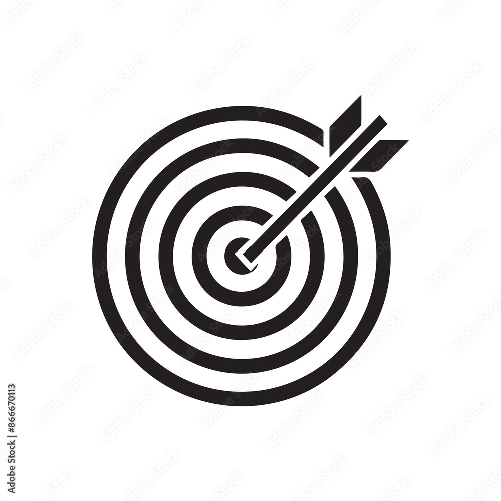 Target black icon goal mark arrow hit outline background design. Target black icon goal mark arrow hit outline background design.
