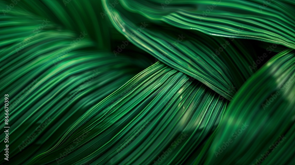 Green tropical plant close-up Green tropical plant close-up