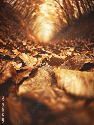 Autumn Tunnel: A Mystical Journey Through Golden Leaves