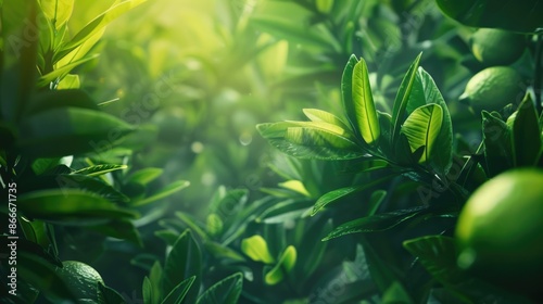 abstract background green lime tropical