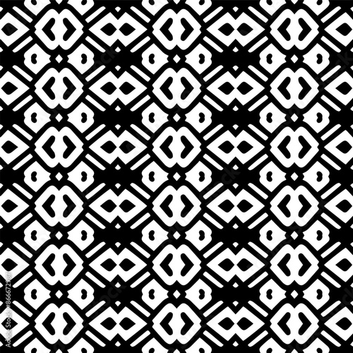 Vector monochrome pattern, Abstract texture for fabric print, card, table cloth, furniture, banner, cover, invitation, decoration, wrapping.seamless repeating pattern.Black and white background.