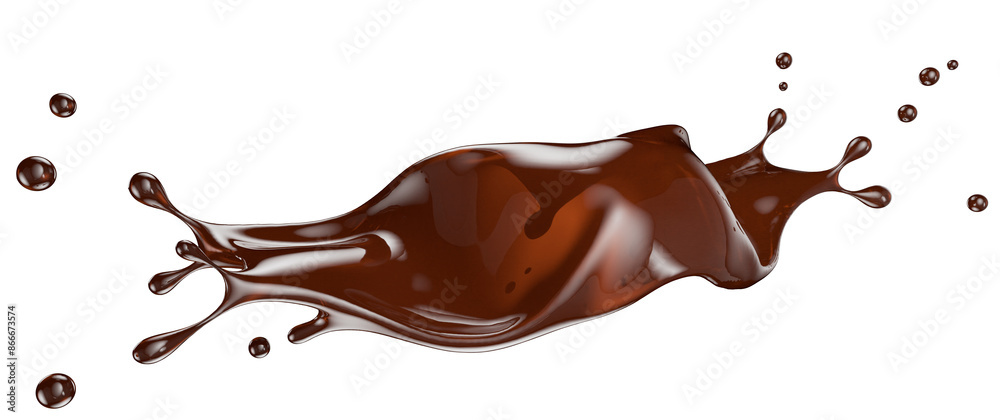 chocolate splash on a white background. Clipping path. 3d render chocolate splash on a white background. Clipping path. 3d render