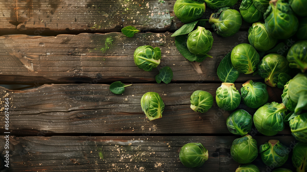 copy space, stockphoto, close-up Brussels Sprouts on a wooden table. Healthy food concept. Fresh Brussels sprouts poster, design for vegetables store, vetetables department. copy space, stockphoto, close-up Brussels Sprouts on a wooden table. Healthy food concept. Fresh Brussels sprouts poster, design for vegetables store, vetetables department.