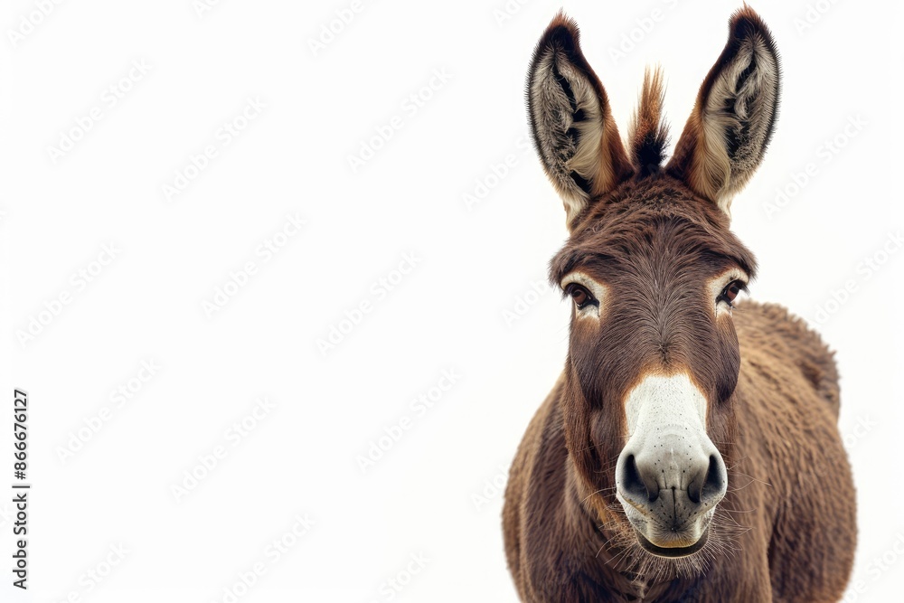 Donkey against white background three times. Donkey against white background three times.