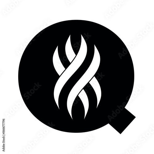 Hair Logo combine with letter Q vector template