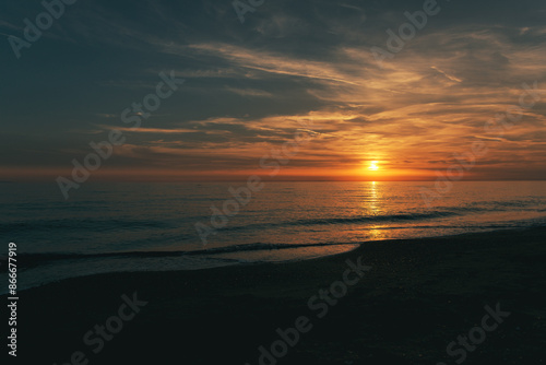 Sunrise at the Italian beach