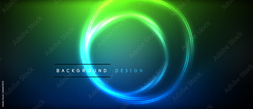 Neon glowing circle rays, light round lines in the dark, planet style neon wave lines. Energetic electric concept design for wallpaper, banner, background Neon glowing circle rays, light round lines in the dark, planet style neon wave lines. Energetic electric concept design for wallpaper, banner, background