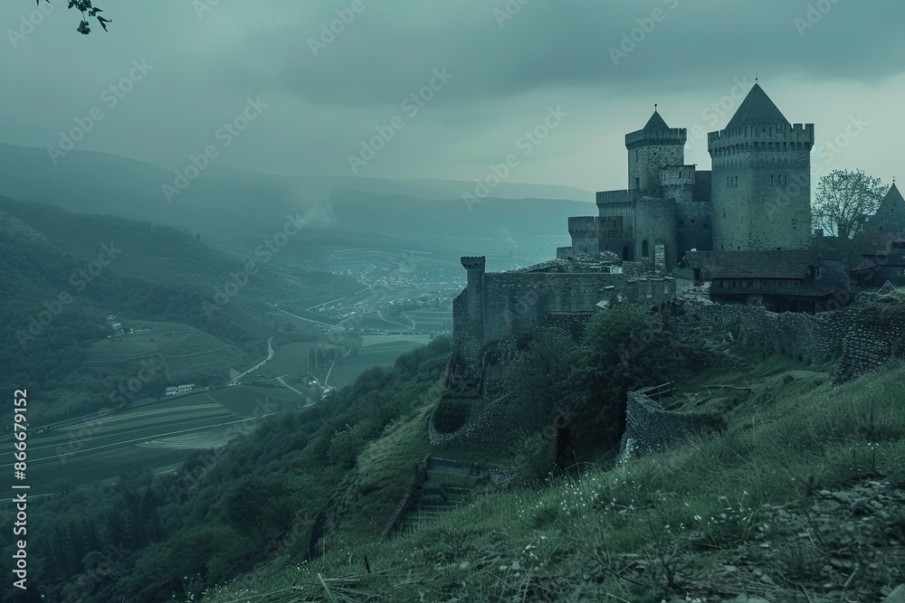 Obraz premium Old castle on the hill 