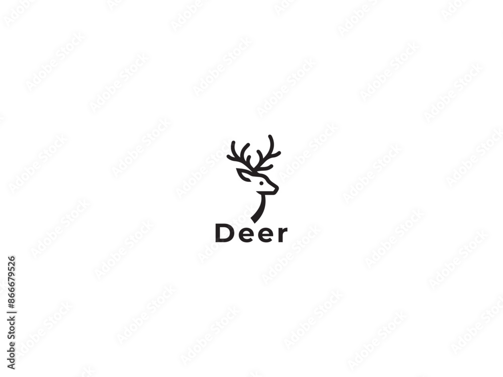 Deer logo icon on a white background.simple, minimal logo design. Deer logo icon on a white background.simple, minimal logo design.