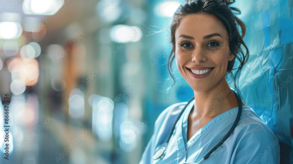 Portrait of a smiling nurse in a hospital Portrait of a smiling nurse Portrait of a smiling nurse in a hospital Portrait of a smiling nurse