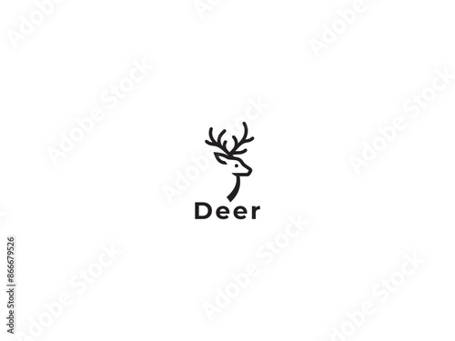 Deer logo icon on a white background.simple, minimal logo design.