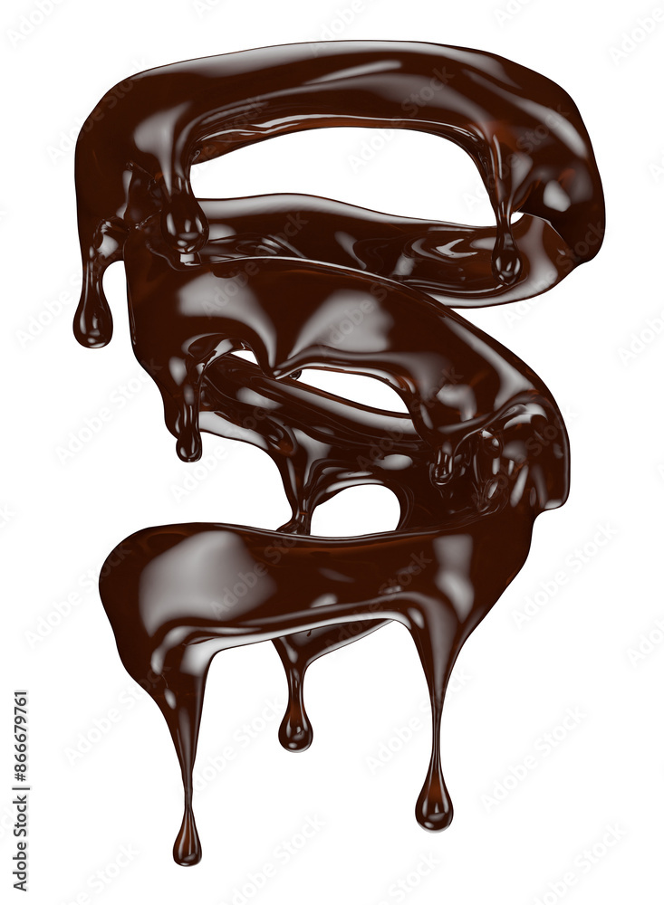 melted chocolate splash isolated on a white background. Clipping path. 3d render melted chocolate splash isolated on a white background. Clipping path. 3d render