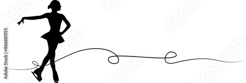 line art silhouette illustration  background skating