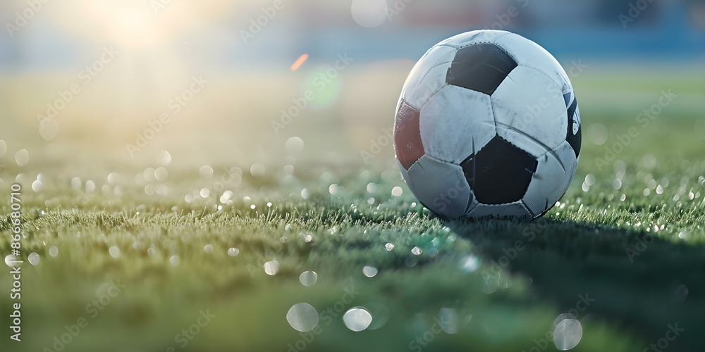 Naklejka premium Create football match summary graphic highlighting key stats and scores. Concept Goals, Assists, Possession, Shots on Goal, Yellow Cards,