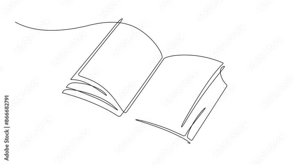 animated book opening continuous line drawing 4K video motion graphics animated book opening continuous line drawing 4K video motion graphics
