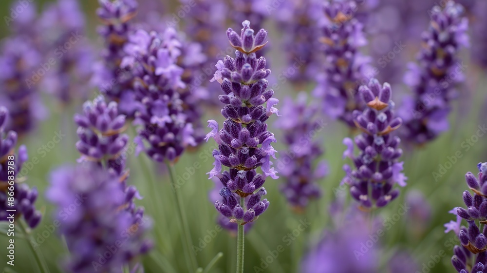 Purple Lavender Blooms in Close-Up Purple Lavender Blooms in Close-Up
