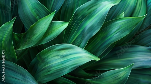 Green tropical plant close-up