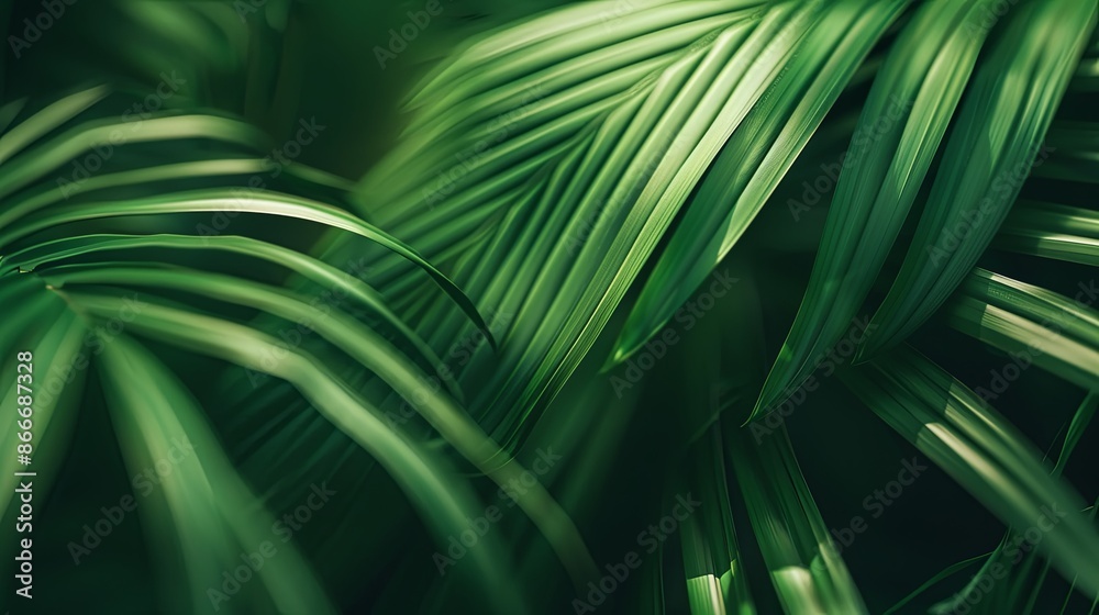 Green tropical plant close-up Green tropical plant close-up