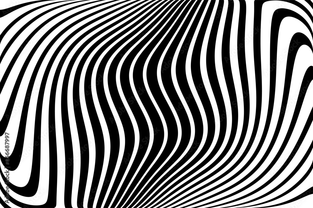 Abstract pattern. Texture with wavy, curves lines. Optical art background. Wave design black and white. Digital image with a psychedelic stripes. Twisted and distorted vector texture in trendy. Y2k Abstract pattern. Texture with wavy, curves lines. Optical art background. Wave design black and white. Digital image with a psychedelic stripes. Twisted and distorted vector texture in trendy. Y2k