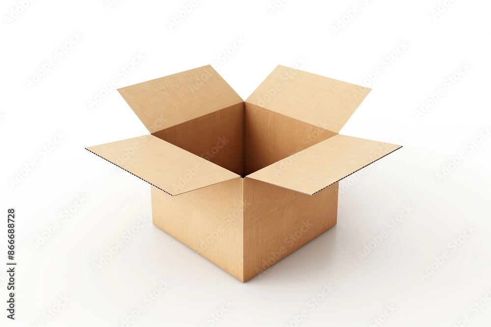 Opened cartoon box isolated on white Opened cartoon box isolated on white Opened cartoon box isolated on white Opened cartoon box isolated on white