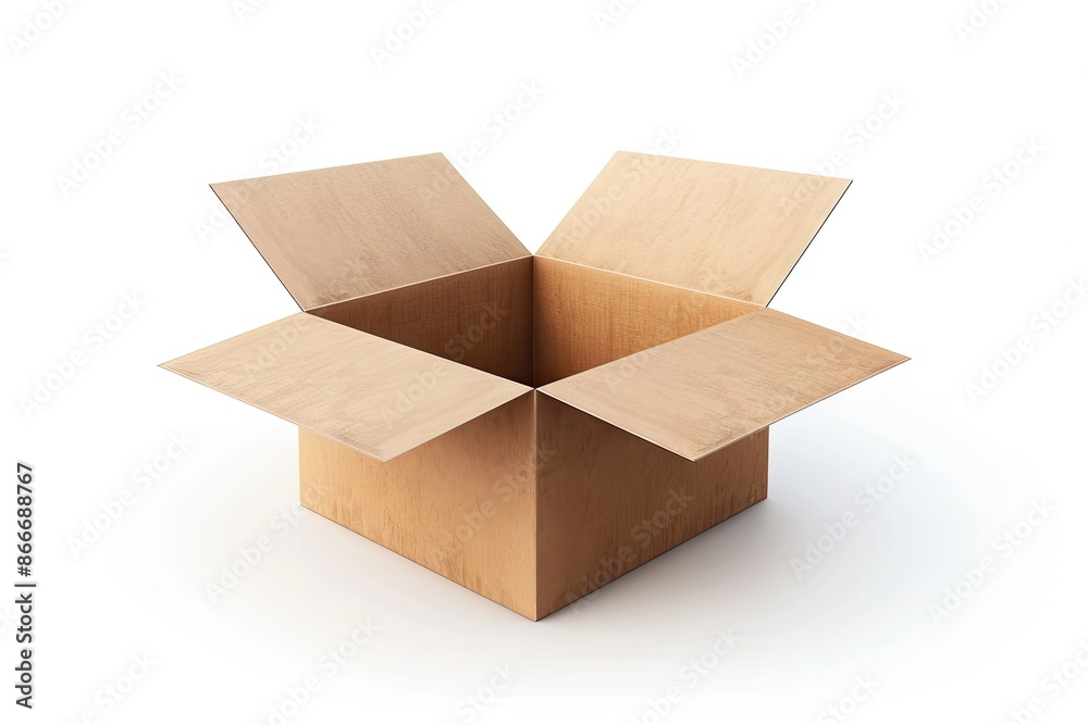 Opened cartoon box isolated on white Opened cartoon box isolated on white Opened cartoon box isolated on white Opened cartoon box isolated on white