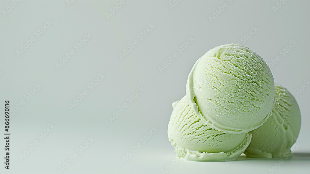 Avocado ice cream sherbet isolated on white background, perfect for vegan and plant-based diets, capturing the creamy, refreshing taste of tropical fruit in a healthy dessert. Avocado ice cream sherbet isolated on white background, perfect for vegan and plant-based diets, capturing the creamy, refreshing taste of tropical fruit in a healthy dessert.