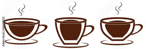 Cup of coffee. Coffee cup icon. Coffee icon isolated on white  background. Vector Illustration.